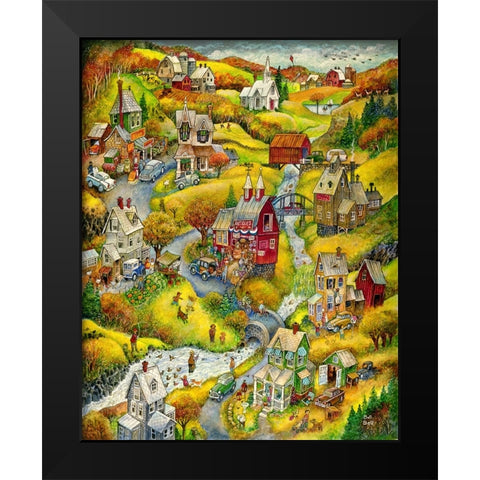 Country Autumn Black Modern Wood Framed Art Print by Bell, Bill