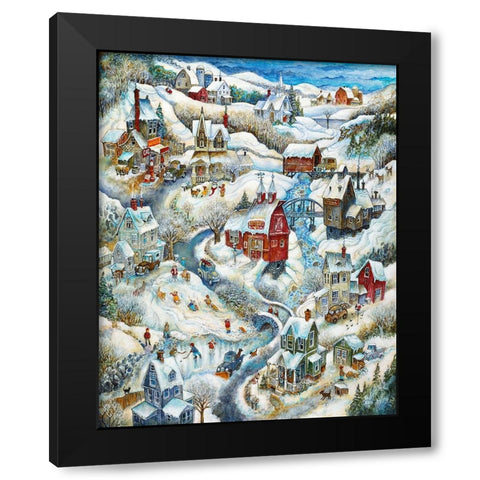 Country Winter (2) Black Modern Wood Framed Art Print by Bell, Bill