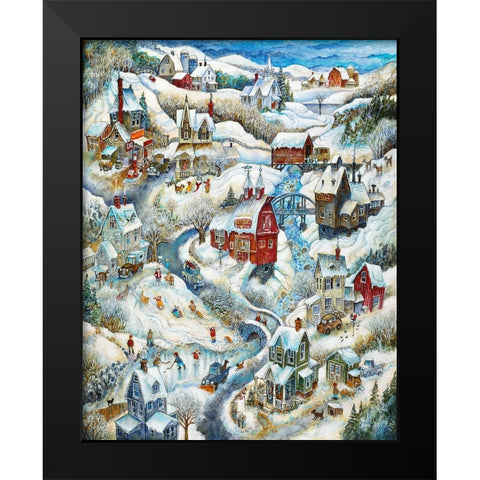 Country Winter (2) Black Modern Wood Framed Art Print by Bell, Bill