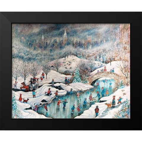 Up In Central Park Black Modern Wood Framed Art Print by Bell, Bill