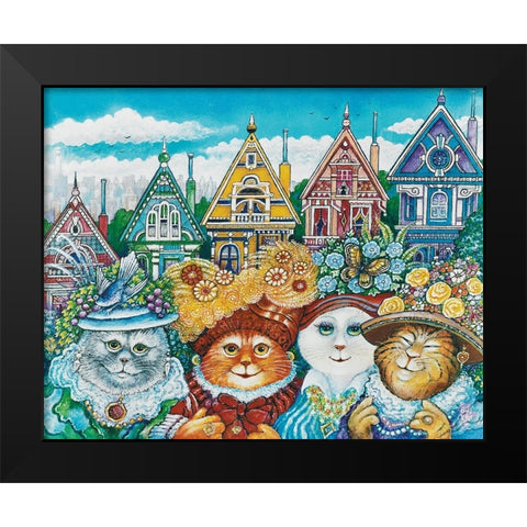 Painted Ladies Black Modern Wood Framed Art Print by Bell, Bill