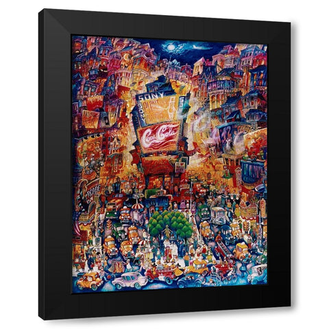 Memories Of Times Square Black Modern Wood Framed Art Print with Double Matting by Bell, Bill