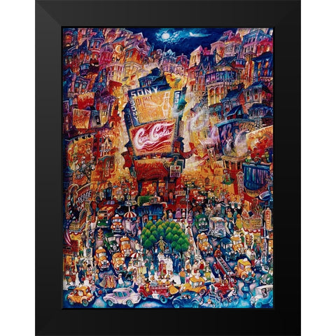 Memories Of Times Square Black Modern Wood Framed Art Print by Bell, Bill