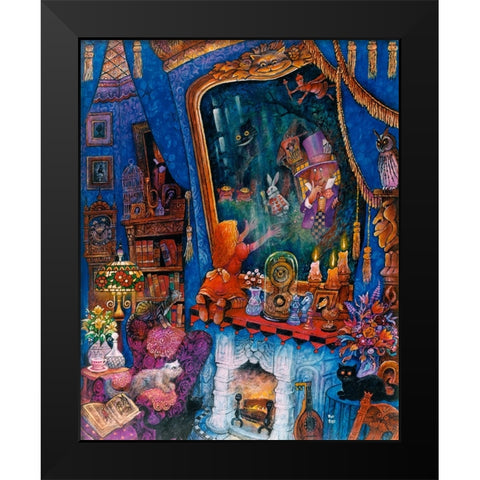 The Looking Glass Black Modern Wood Framed Art Print by Bell, Bill