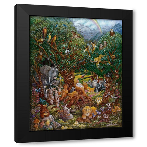 Adam And Eve Black Modern Wood Framed Art Print with Double Matting by Bell, Bill