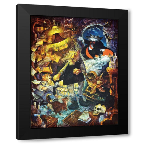 Catulas Castle Black Modern Wood Framed Art Print with Double Matting by Bell, Bill