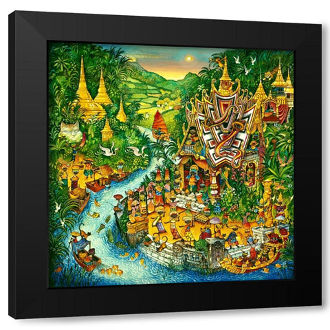 We Are The Siamese Black Modern Wood Framed Art Print with Double Matting by Bell, Bill
