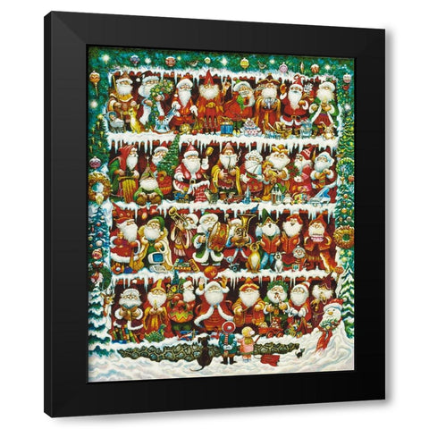 Will The Real Santa Black Modern Wood Framed Art Print with Double Matting by Bell, Bill