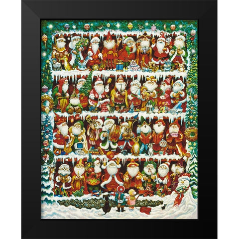 Will The Real Santa Black Modern Wood Framed Art Print by Bell, Bill