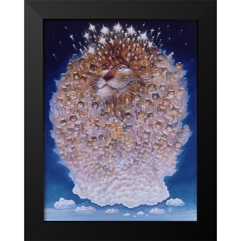 Cat Heaven Black Modern Wood Framed Art Print by Bell, Bill