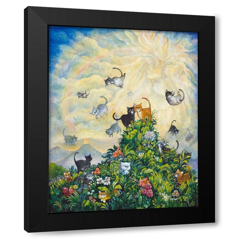 Cat Creation Black Modern Wood Framed Art Print with Double Matting by Bell, Bill
