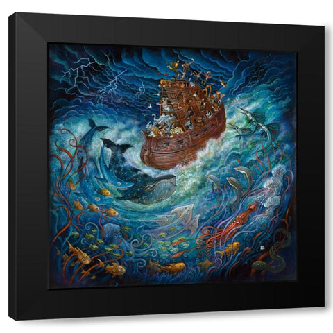 Noahs Adventure Black Modern Wood Framed Art Print by Bell, Bill