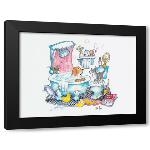 Bubbles On The Head Black Modern Wood Framed Art Print with Double Matting by Bell, Bill