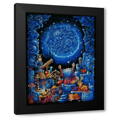 Astrologer 2 Black Modern Wood Framed Art Print with Double Matting by Bell, Bill