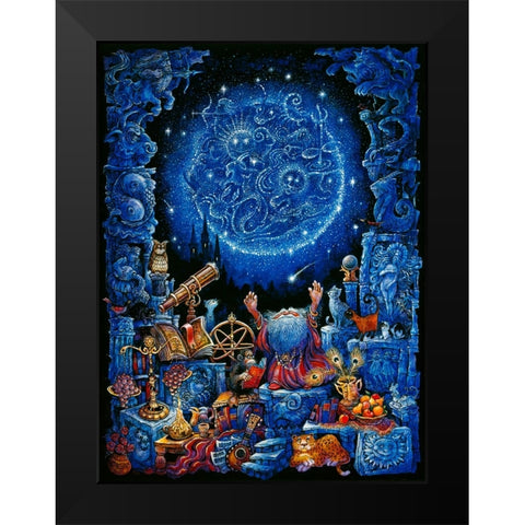Astrologer 2 Black Modern Wood Framed Art Print by Bell, Bill