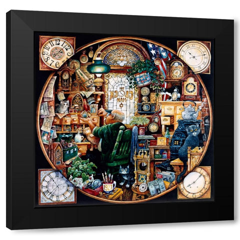 ... World Enough And Time Black Modern Wood Framed Art Print with Double Matting by Bell, Bill