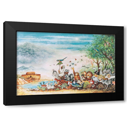 Noah And Friends (Part 1) Black Modern Wood Framed Art Print with Double Matting by Bell, Bill