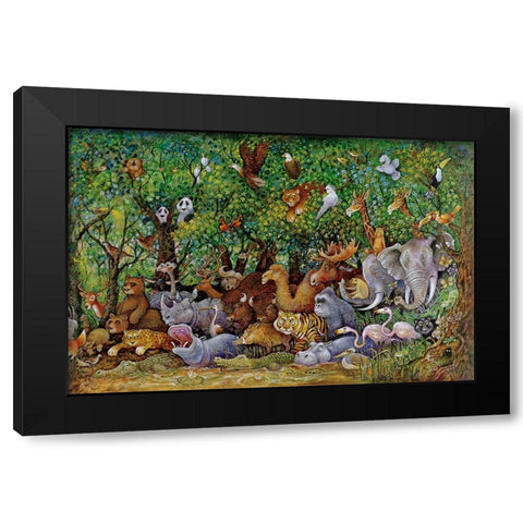 Noah And Friends (Part 2) Black Modern Wood Framed Art Print by Bell, Bill