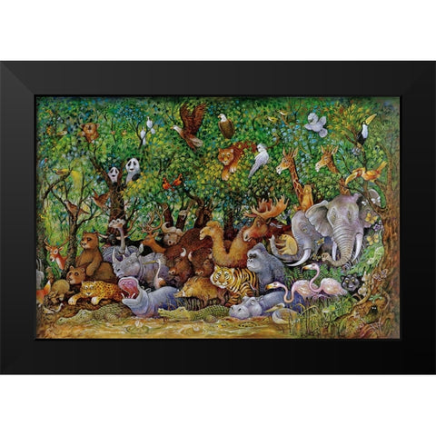 Noah And Friends (Part 2) Black Modern Wood Framed Art Print by Bell, Bill