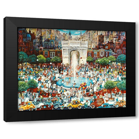 Washington Square Black Modern Wood Framed Art Print with Double Matting by Bell, Bill