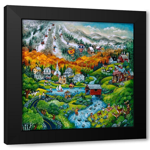 Country Spring Black Modern Wood Framed Art Print with Double Matting by Bell, Bill