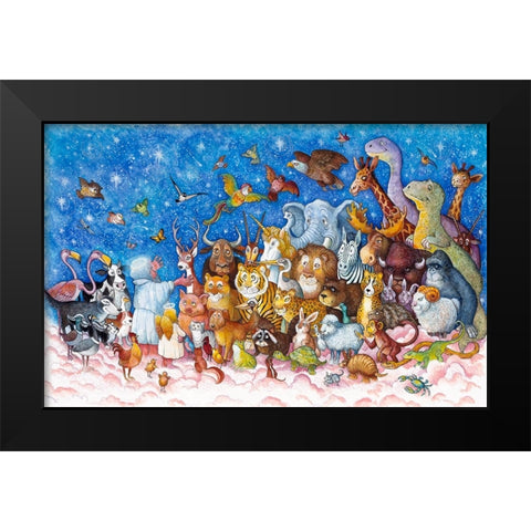 But Still The Work Continued Black Modern Wood Framed Art Print by Bell, Bill