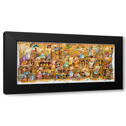 And So They Started Out... Black Modern Wood Framed Art Print with Double Matting by Bell, Bill