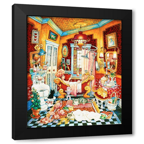 Victorias Bath Black Modern Wood Framed Art Print with Double Matting by Bell, Bill