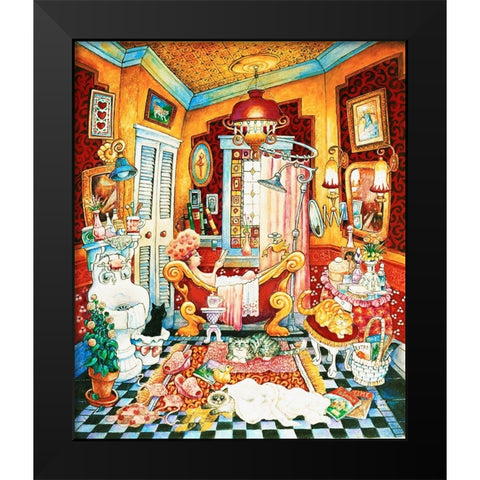 Victorias Bath Black Modern Wood Framed Art Print by Bell, Bill