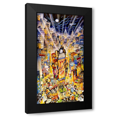 Showtime On Broadway Black Modern Wood Framed Art Print with Double Matting by Bell, Bill