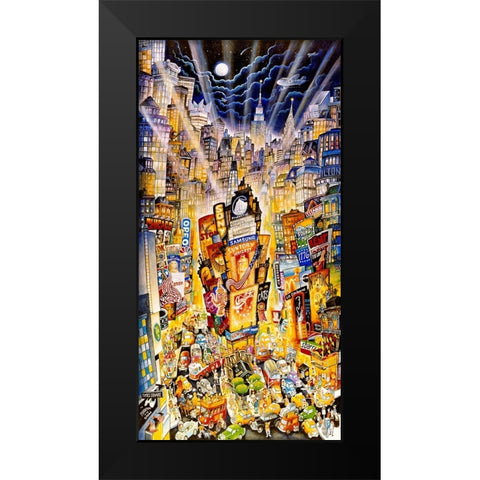 Showtime On Broadway Black Modern Wood Framed Art Print by Bell, Bill