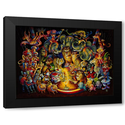 Animal Act Black Modern Wood Framed Art Print with Double Matting by Bell, Bill