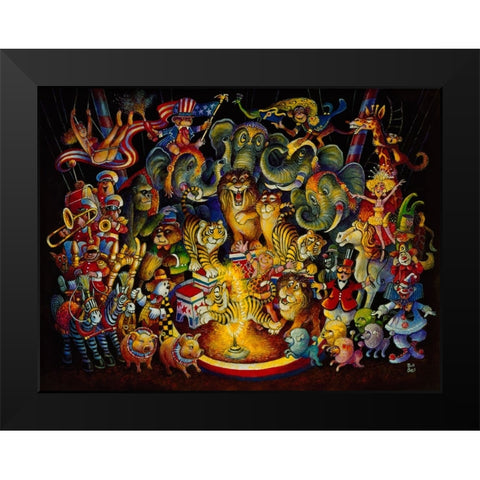 Animal Act Black Modern Wood Framed Art Print by Bell, Bill