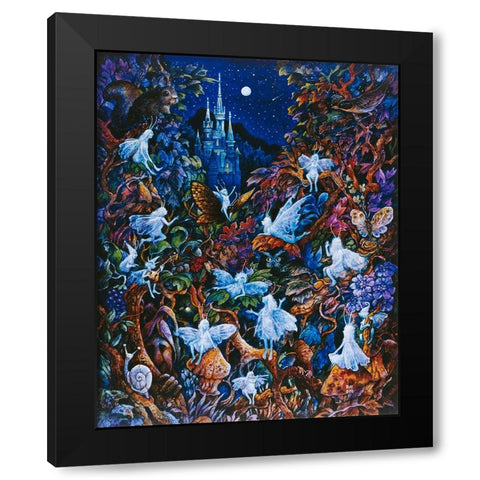 Blue Fairies Black Modern Wood Framed Art Print by Bell, Bill