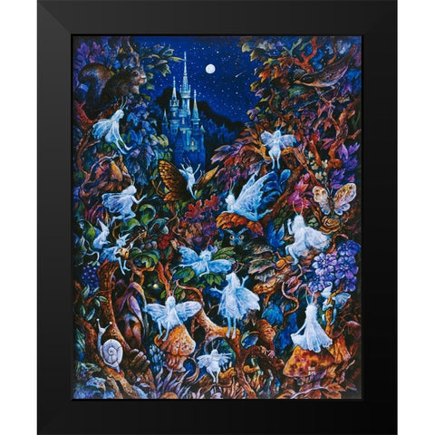 Blue Fairies Black Modern Wood Framed Art Print by Bell, Bill