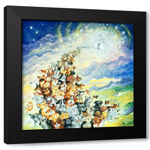 And God Created Dogs 2 Black Modern Wood Framed Art Print with Double Matting by Bell, Bill