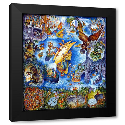 Story Of Sinbad Black Modern Wood Framed Art Print by Bell, Bill