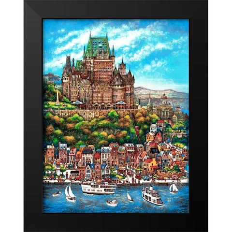 Quebec City Black Modern Wood Framed Art Print by Bell, Bill