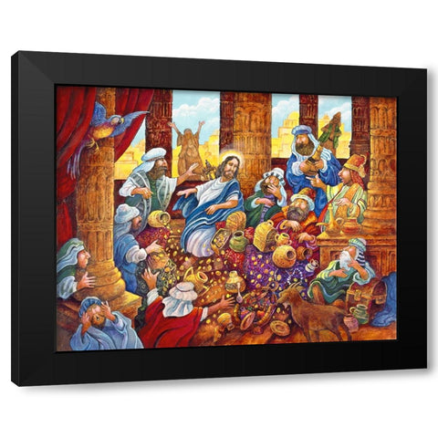 J.C. And Money Lendors Black Modern Wood Framed Art Print with Double Matting by Bell, Bill