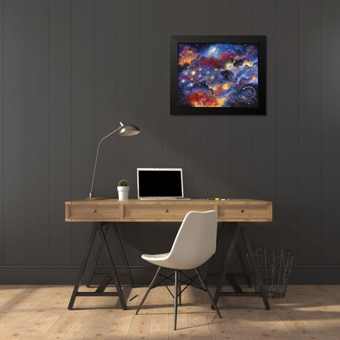 Creation Of Universe Black Modern Wood Framed Art Print by Bell, Bill