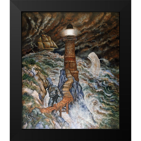 Ahabs Light Black Modern Wood Framed Art Print by Bell, Bill