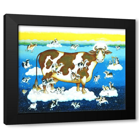 Holy Cow Black Modern Wood Framed Art Print by Bell, Bill