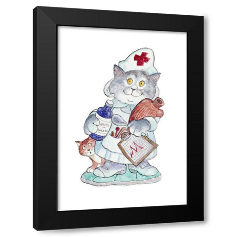 The Nurse Black Modern Wood Framed Art Print by Bell, Bill