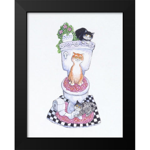 John Cats Black Modern Wood Framed Art Print by Bell, Bill