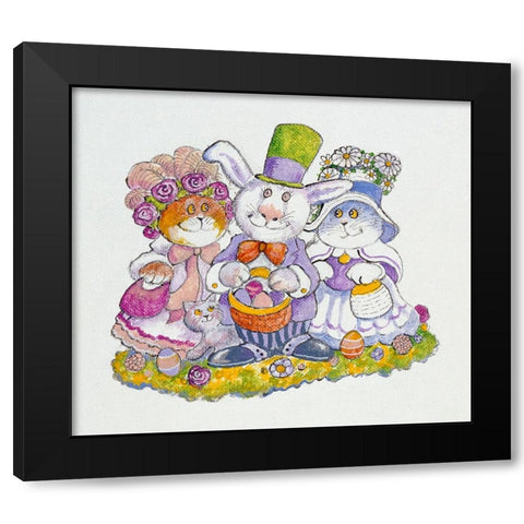 Easter Bunny Black Modern Wood Framed Art Print by Bell, Bill