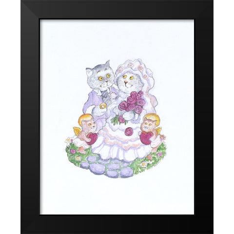 The Wedding Black Modern Wood Framed Art Print by Bell, Bill