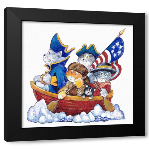 Potomac Cats Black Modern Wood Framed Art Print with Double Matting by Bell, Bill