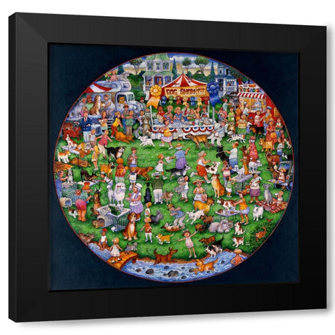 The Dog Show Pc Black Modern Wood Framed Art Print with Double Matting by Bell, Bill