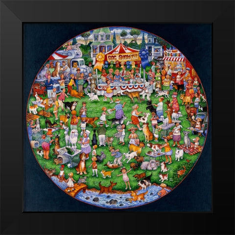 The Dog Show Pc Black Modern Wood Framed Art Print by Bell, Bill