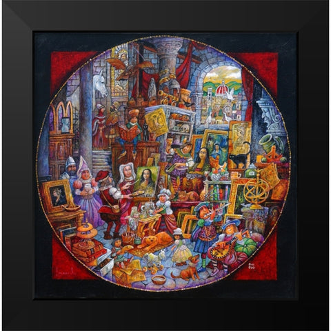 Leonardoâ€™s Masterpiece Black Modern Wood Framed Art Print by Bell, Bill